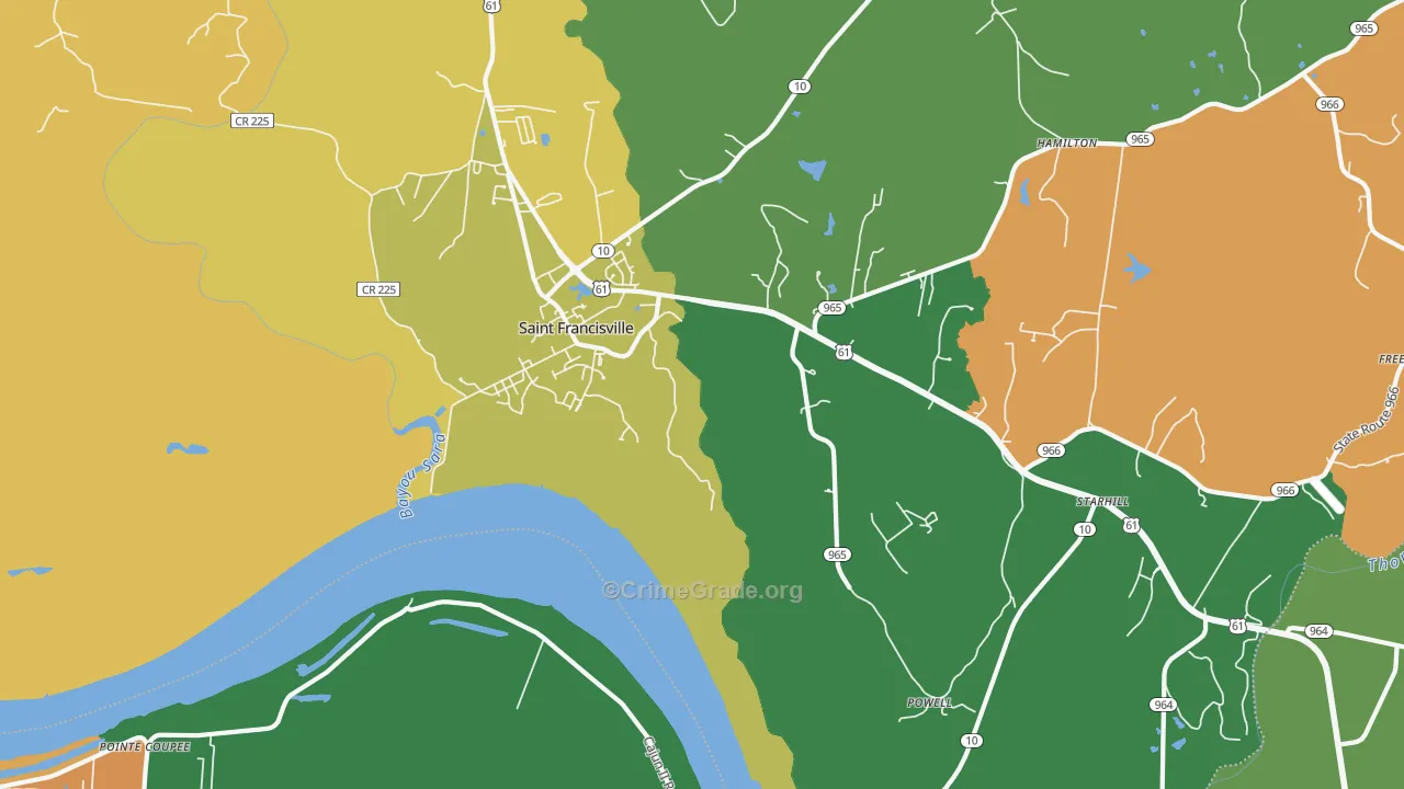 Hardwood, LA Map of Vandalism Rates