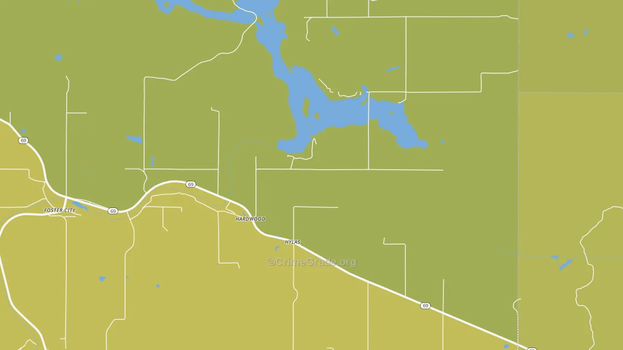 Hardwood, MI Map of Vandalism Rates