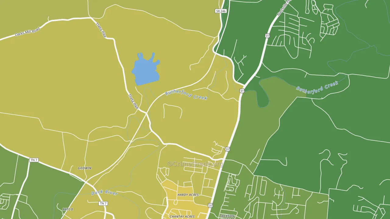 Hardy Acres, TN Map of Vandalism Rates