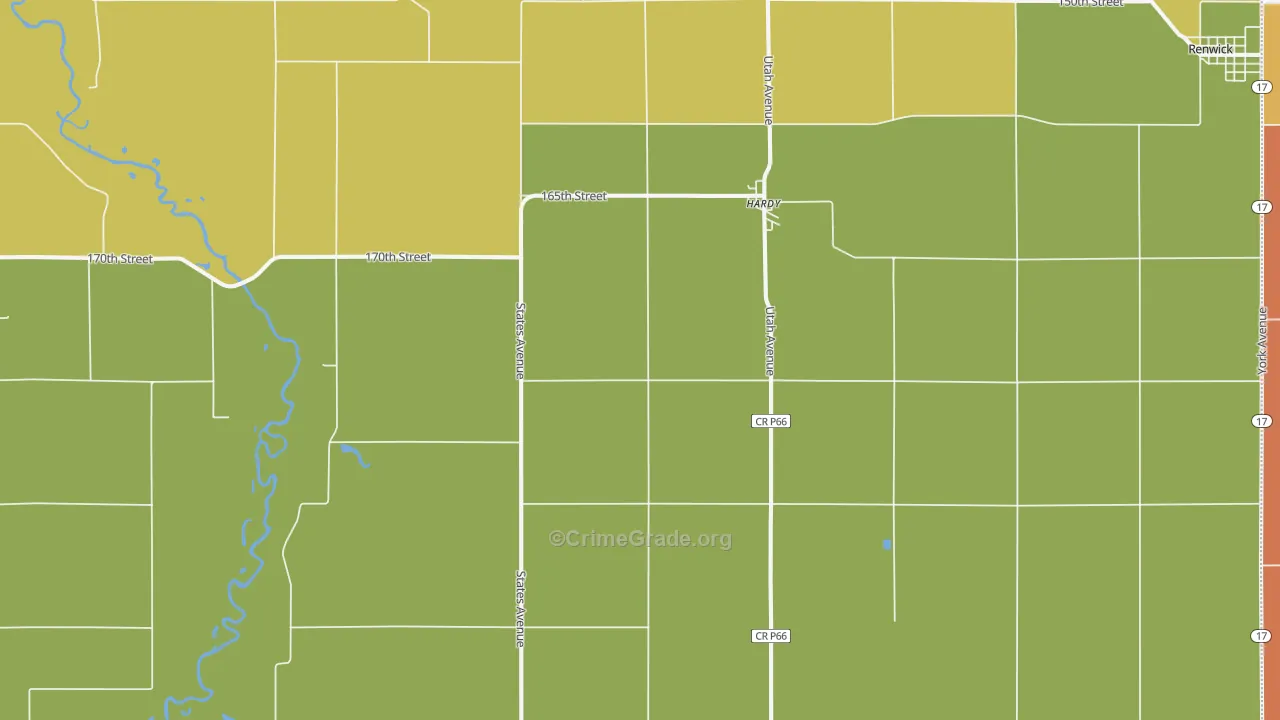 Hardy, IA Map of Vandalism Rates