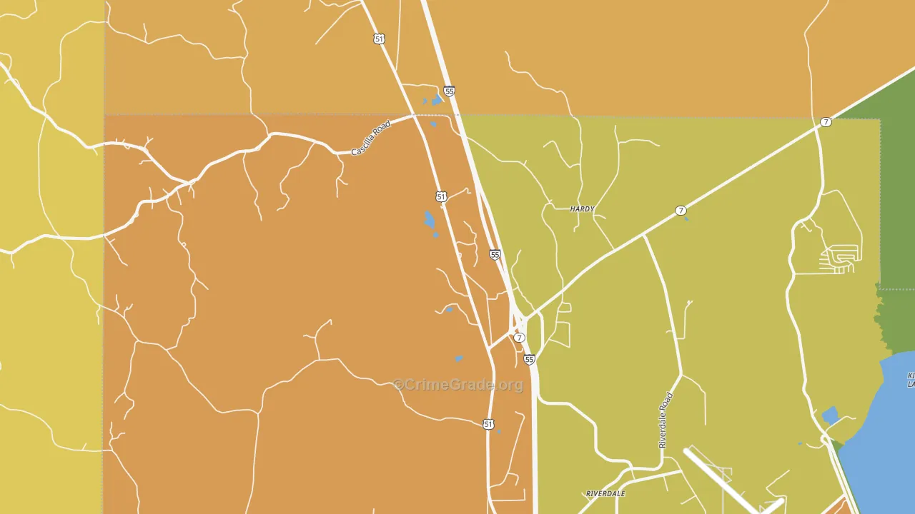 Hardy, MS Map of Vandalism Rates