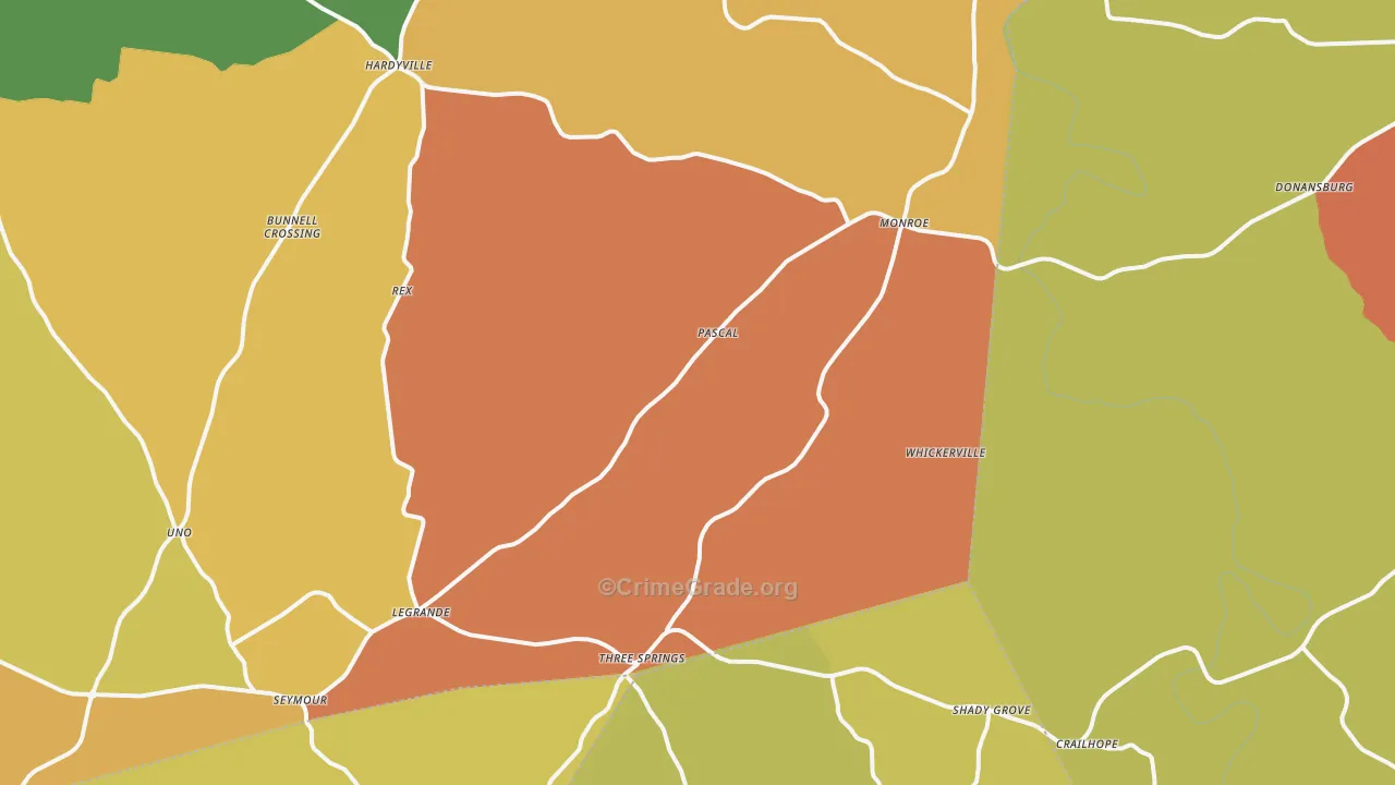 Hardyville, KY Map of Vandalism Rates