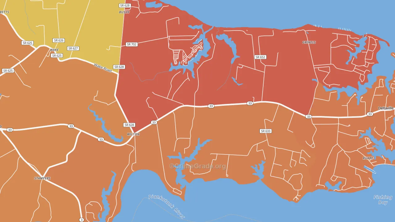 Hardyville, VA Map of Vandalism Rates