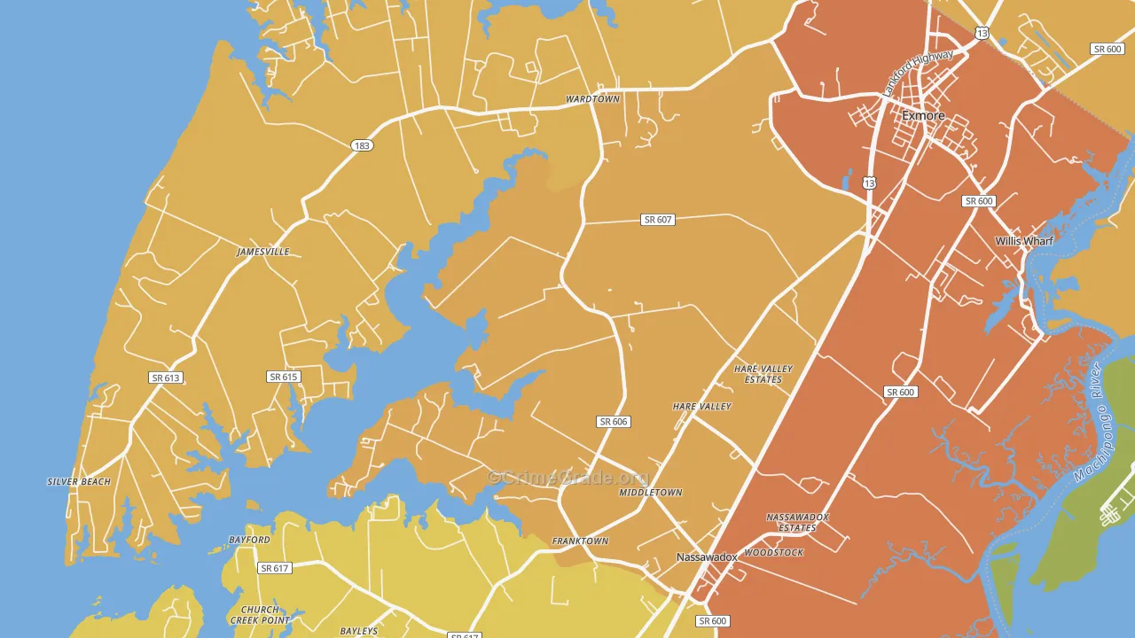 Hare Valley, VA Map of Vandalism Rates