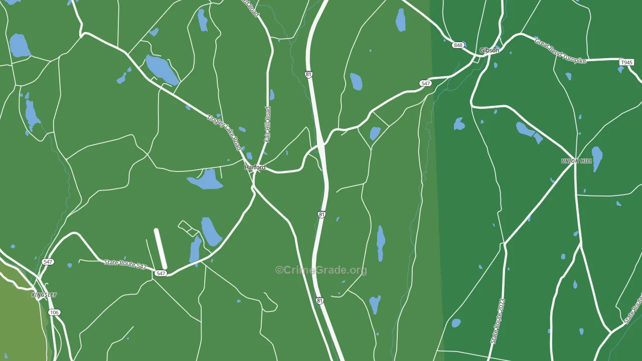 Harford, PA Map of Vandalism Rates