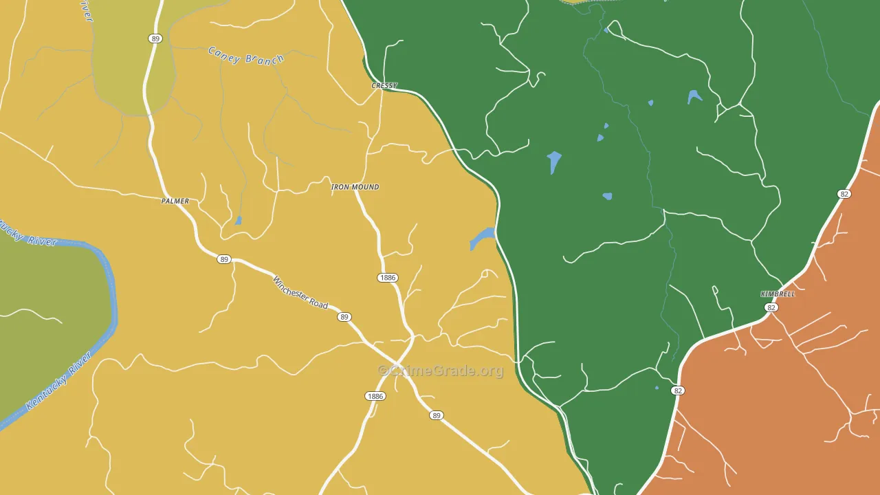 Hargett, KY Map of Vandalism Rates