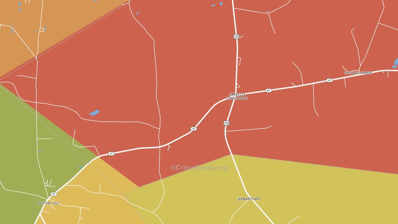 Hargetts Crossroads, NC Map of Vandalism Rates