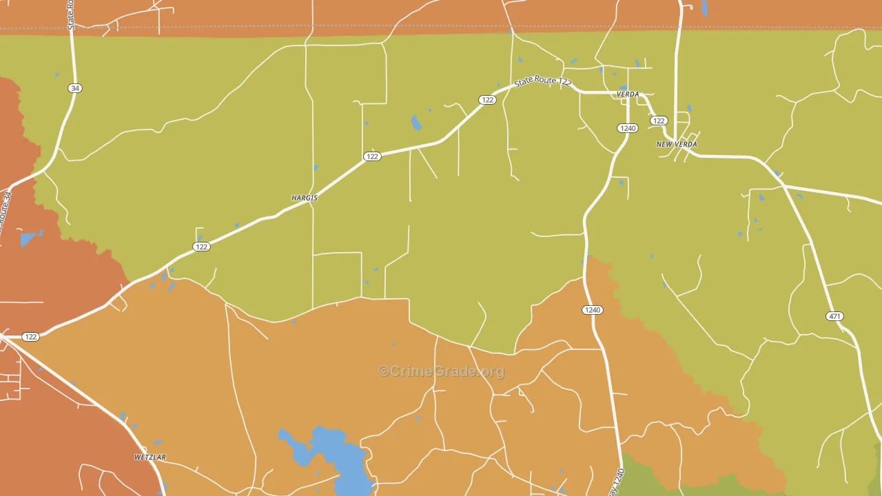 Hargis, LA Map of Vandalism Rates