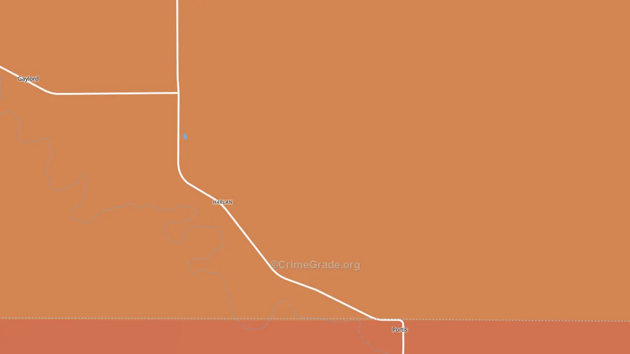 Harlan, KS Map of Vandalism Rates