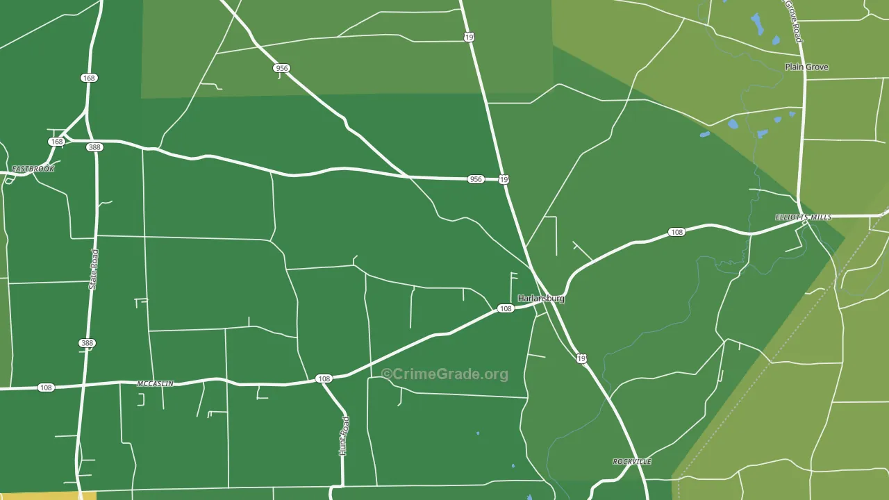 Harlansburg, PA Map of Vandalism Rates