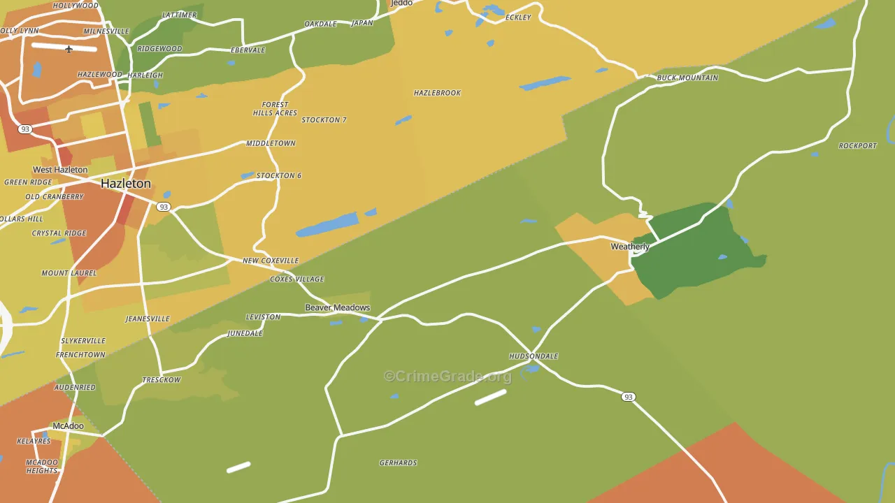 Harleigh, PA Map of Vandalism Rates