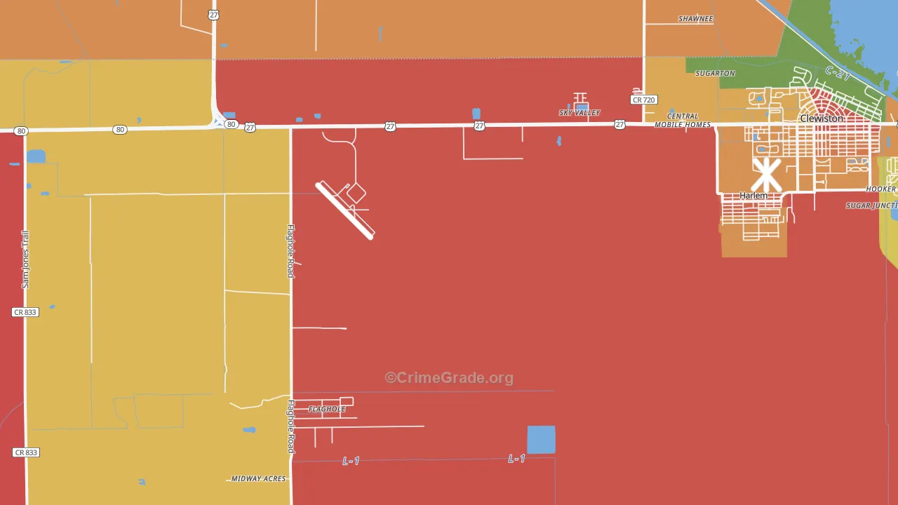 Harlem, FL Map of Vandalism Rates