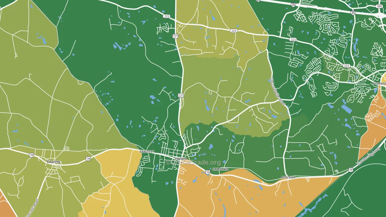 Harlem, GA Map of Vandalism Rates