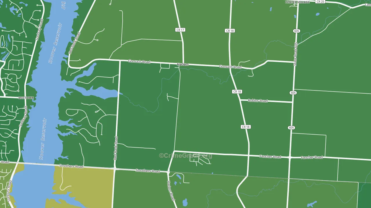 Harlem, OH Map of Vandalism Rates