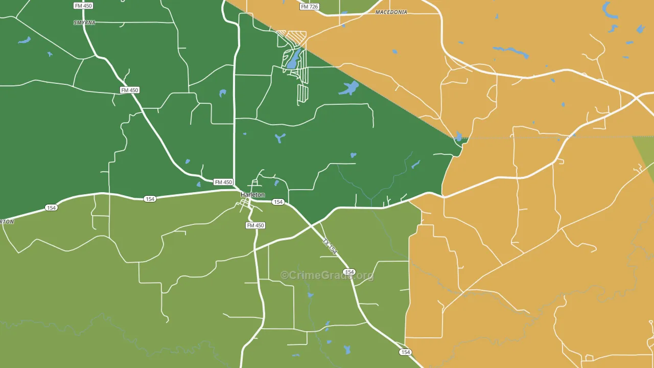 Harleton, TX Map of Vandalism Rates