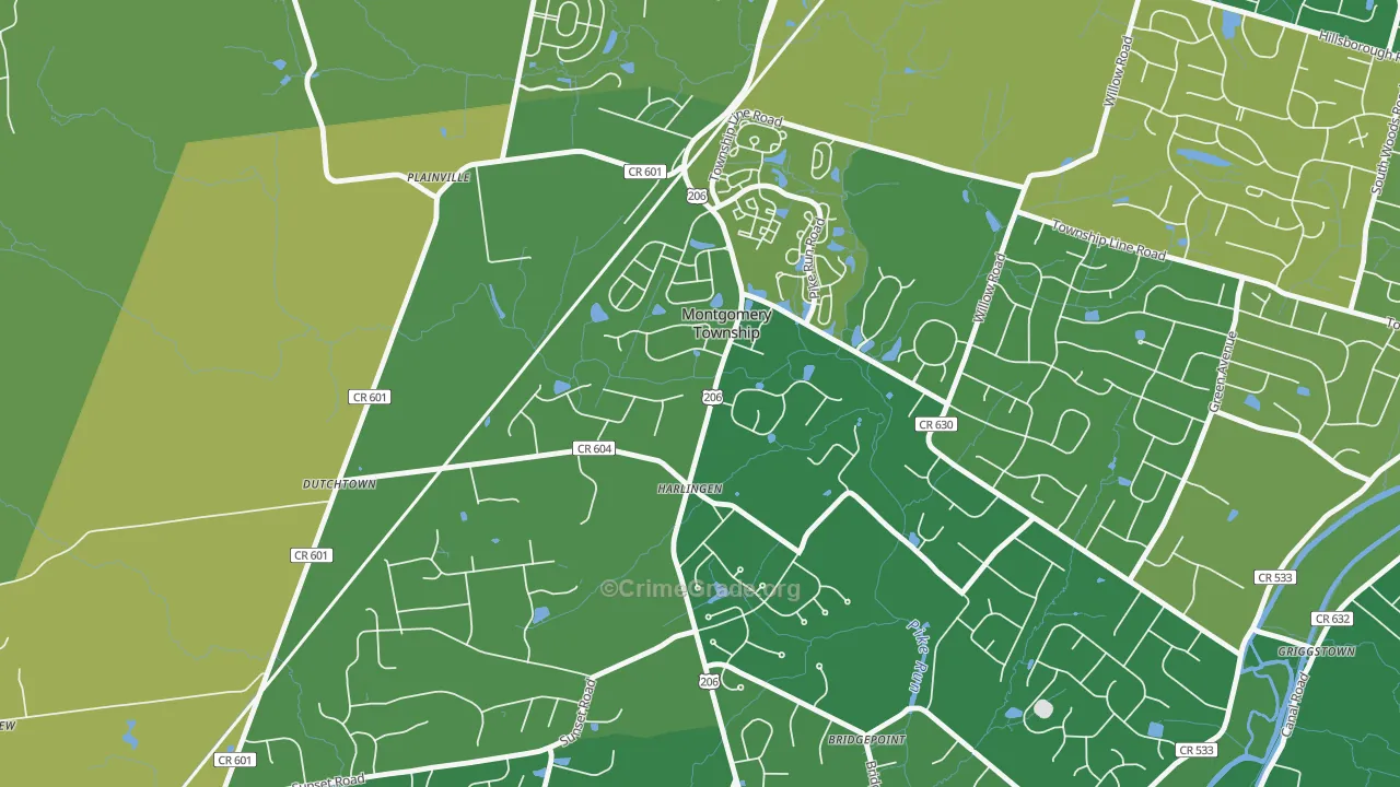 Harlingen, NJ Map of Vandalism Rates