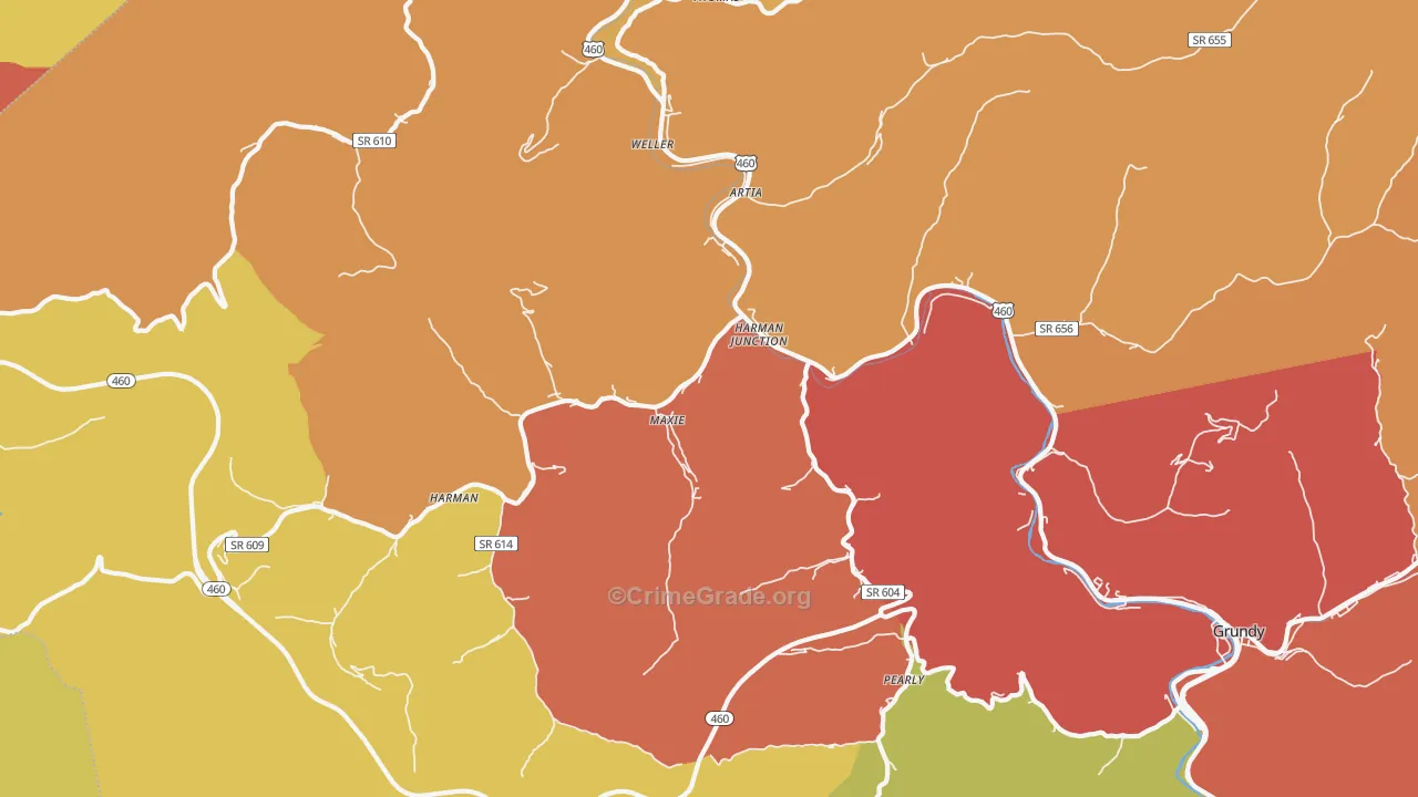 Harman Junction, VA Map of Vandalism Rates