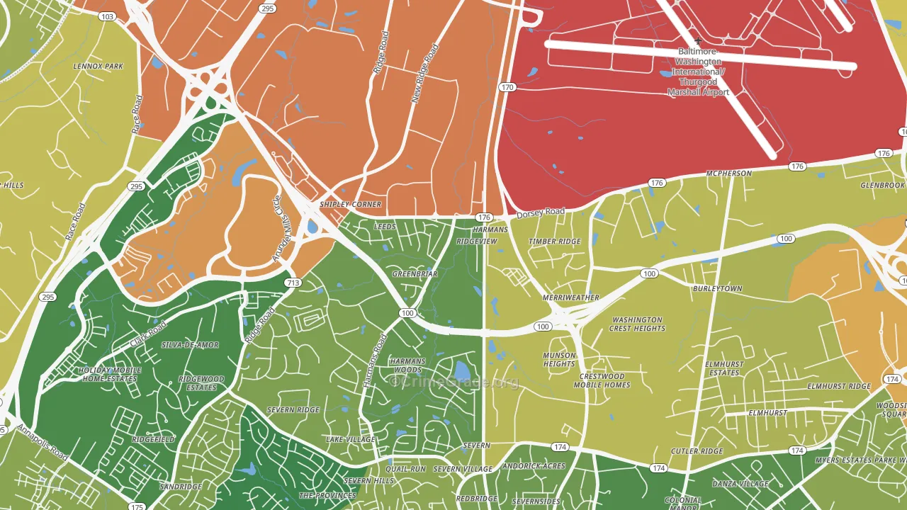 Harmans, MD Map of Vandalism Rates