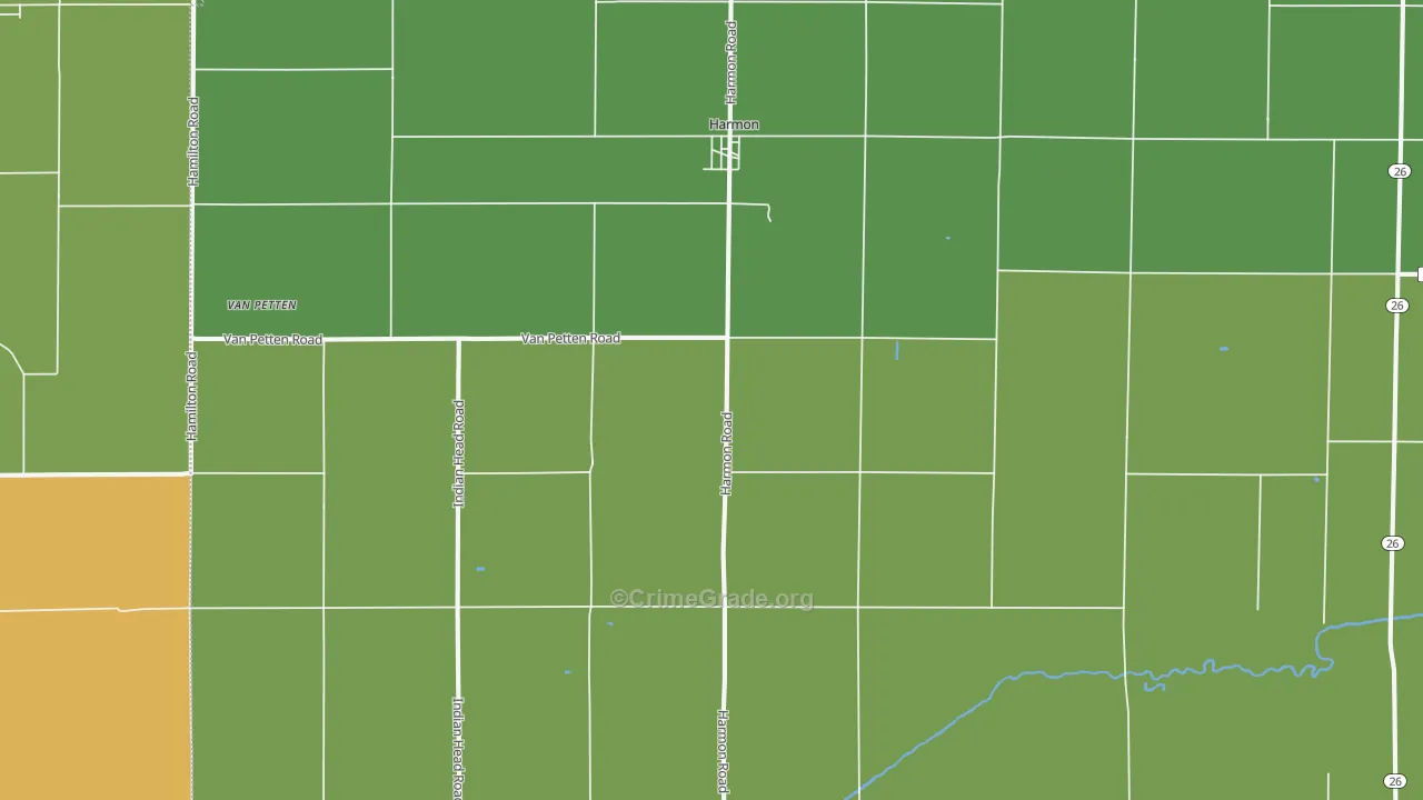 Harmon, IL Map of Vandalism Rates