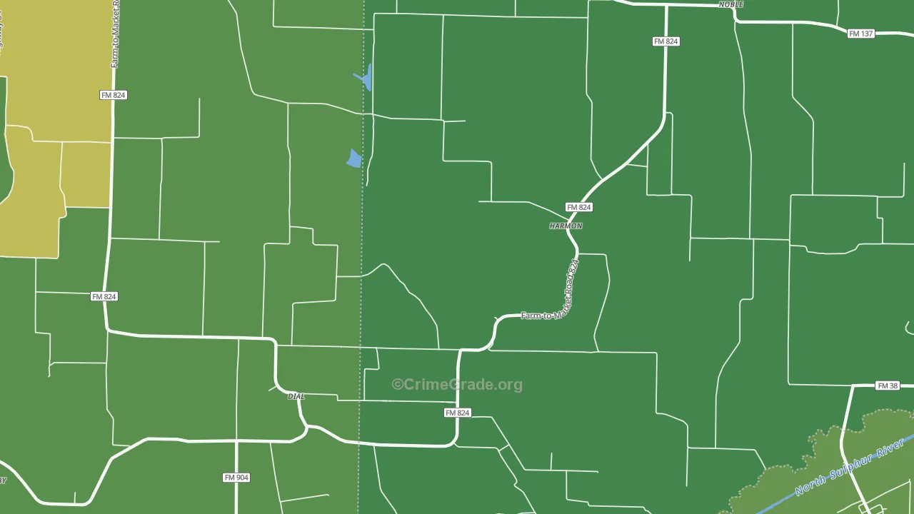 Harmon, TX Map of Vandalism Rates