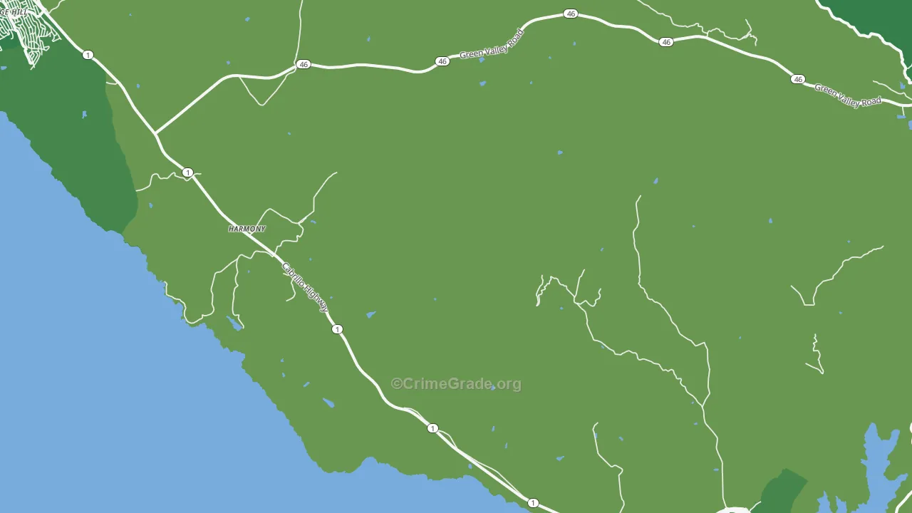Harmony, CA Map of Vandalism Rates