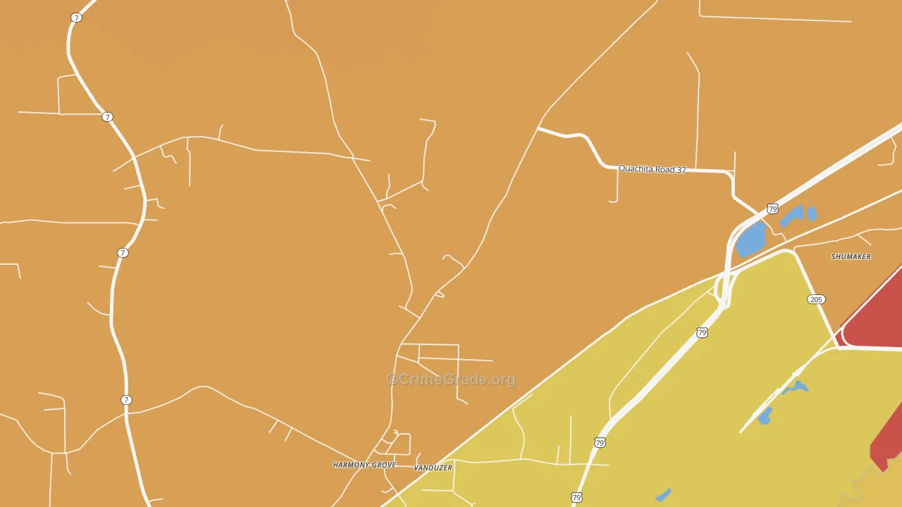 Harmony Grove, AR Map of Vandalism Rates