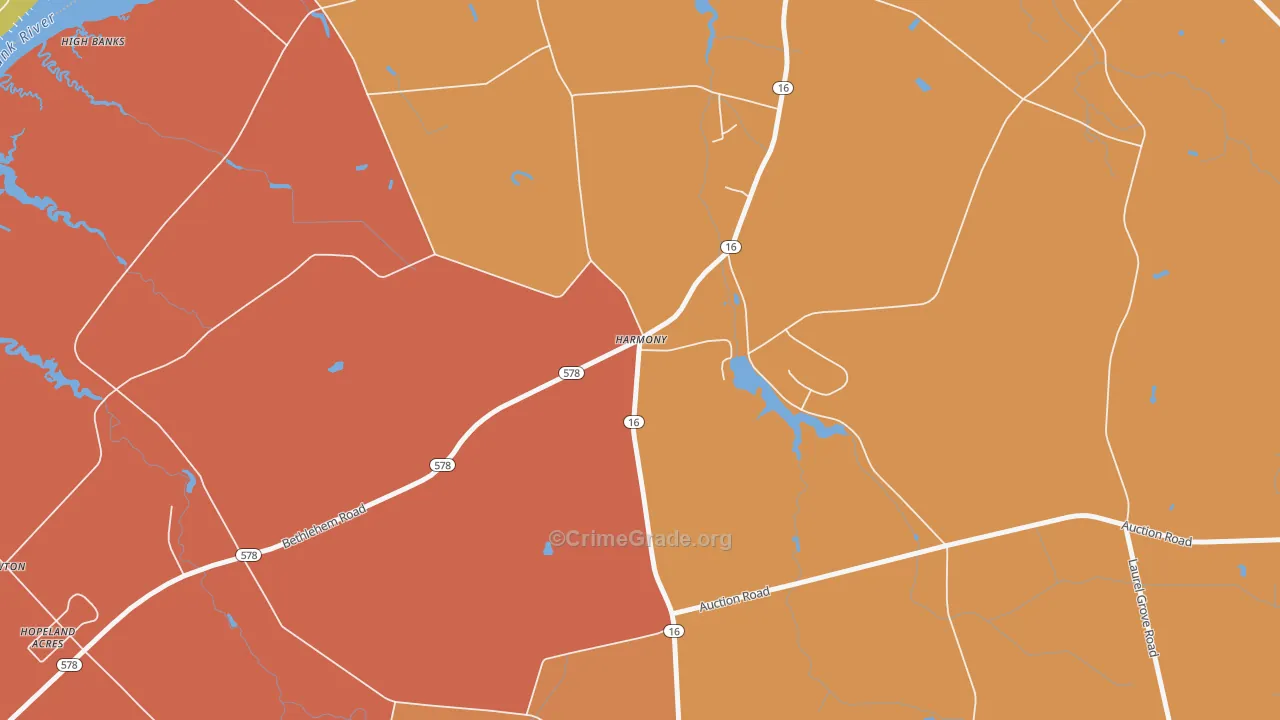 Harmony, MD Map of Vandalism Rates