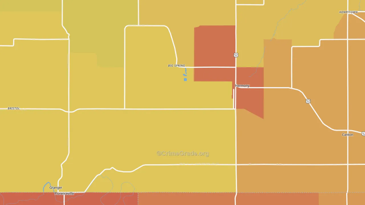 Harmony, MN Map of Vandalism Rates
