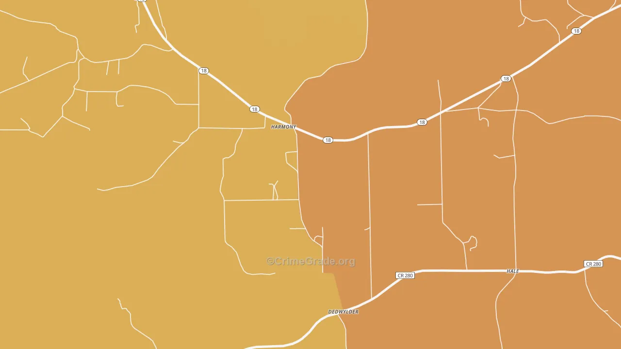 Harmony, MS Map of Vandalism Rates