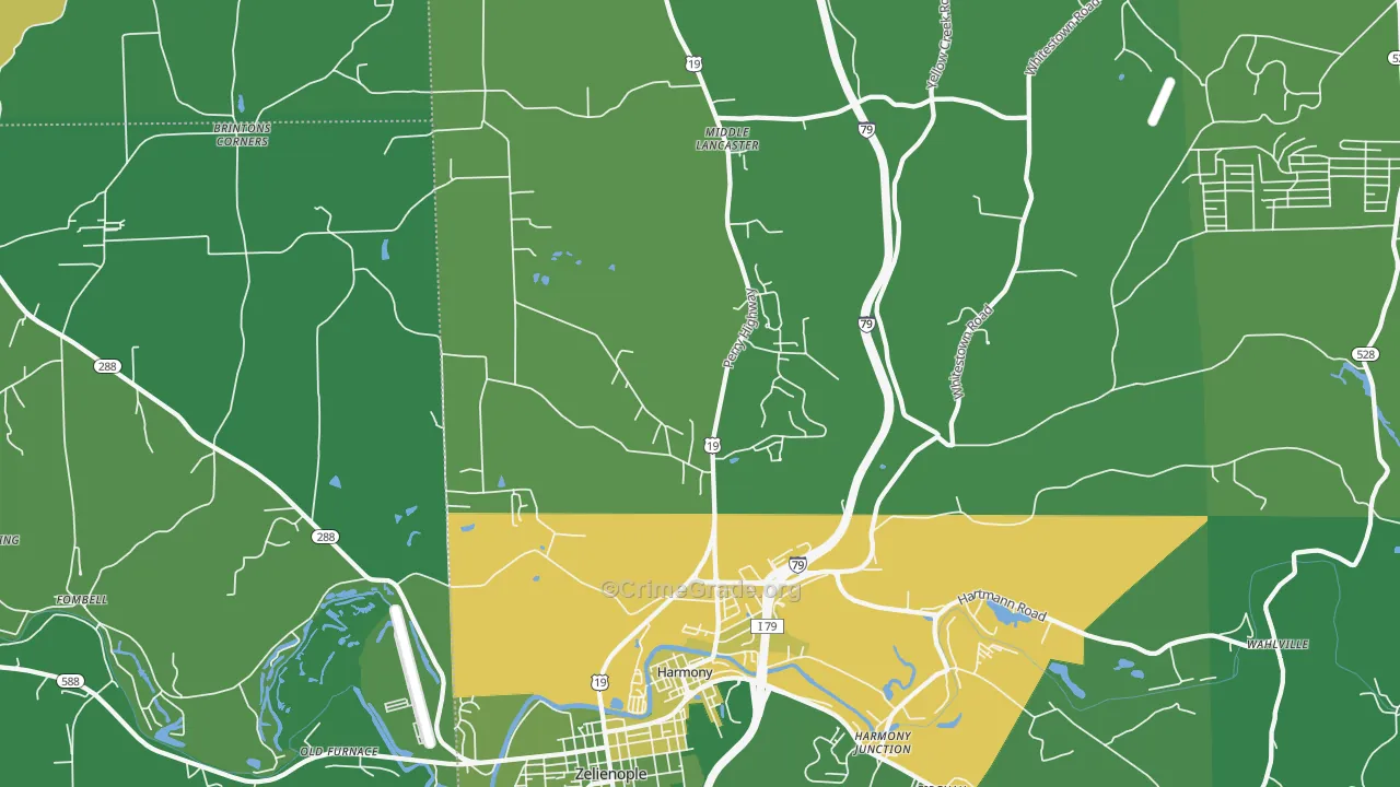 Harmony, PA Map of Vandalism Rates