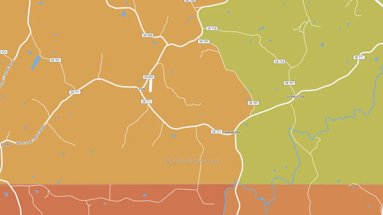 Harmony, VA Map of Vandalism Rates