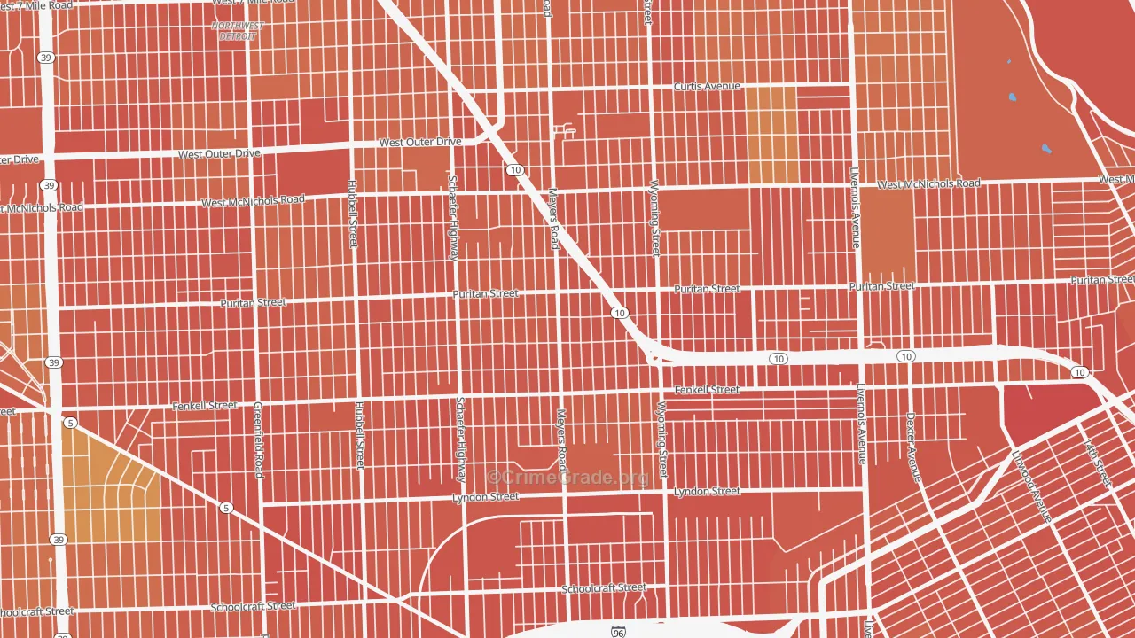 Harmony Village, Detroit, MI Map of Vandalism Rates