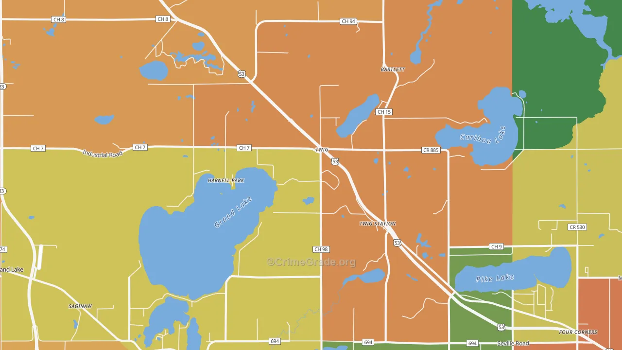 Harnell Park, MN Map of Vandalism Rates