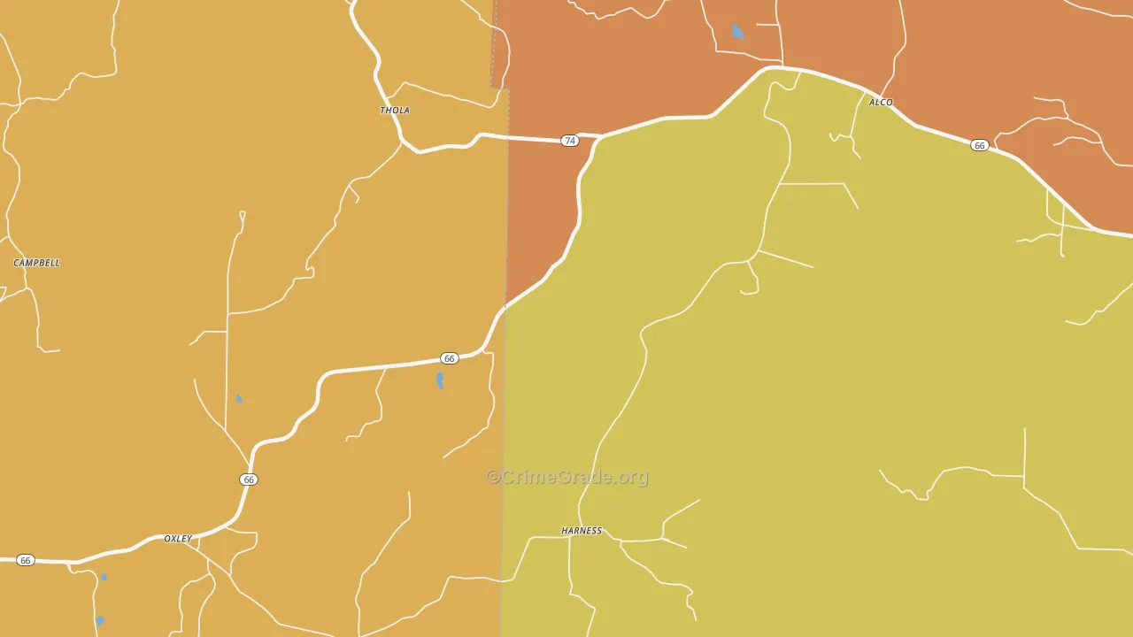 Harness, AR Map of Vandalism Rates