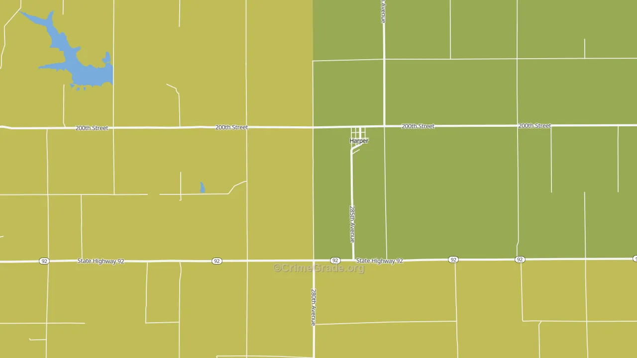Harper, IA Map of Vandalism Rates