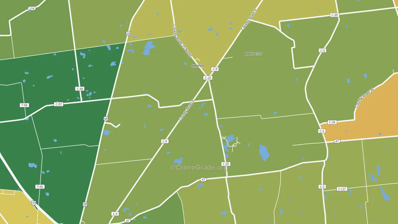 Harper, OH Map of Vandalism Rates