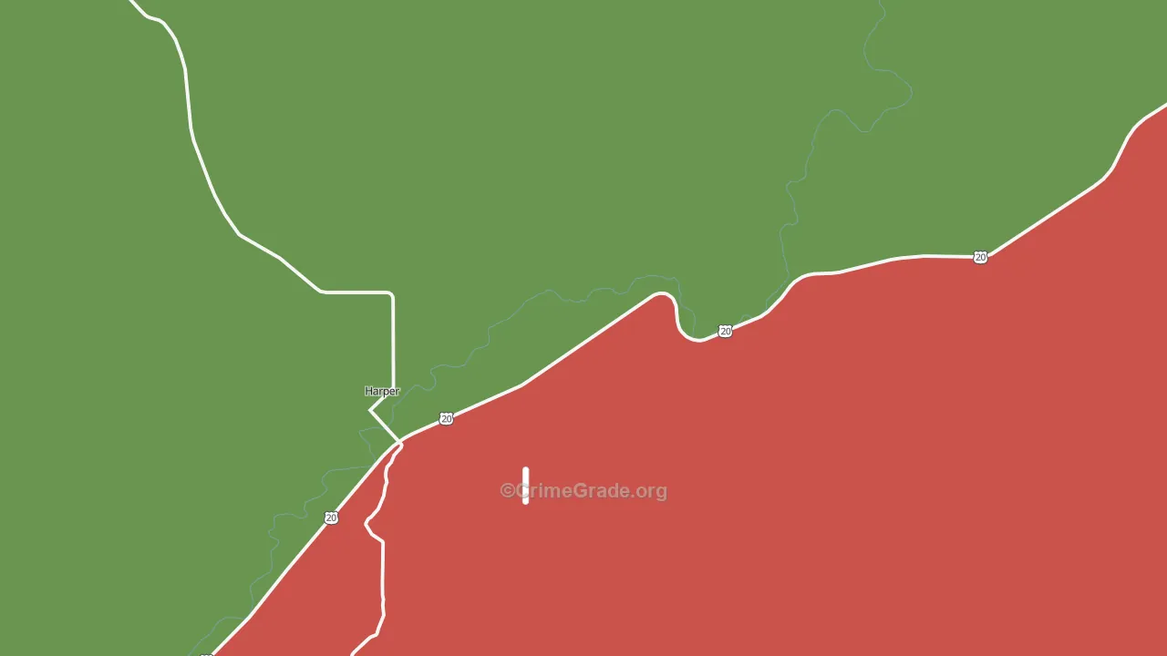 Harper, OR Map of Vandalism Rates