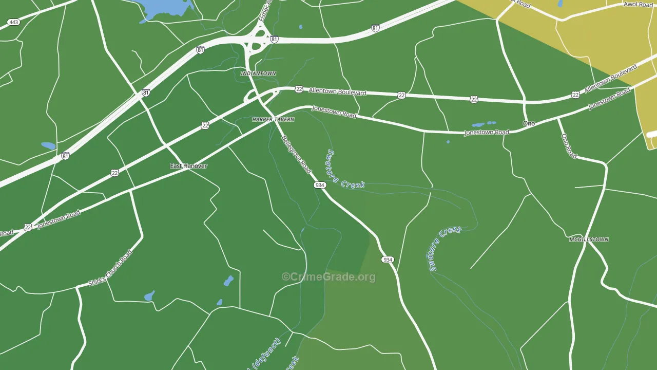 Harper Tavern, PA Map of Vandalism Rates