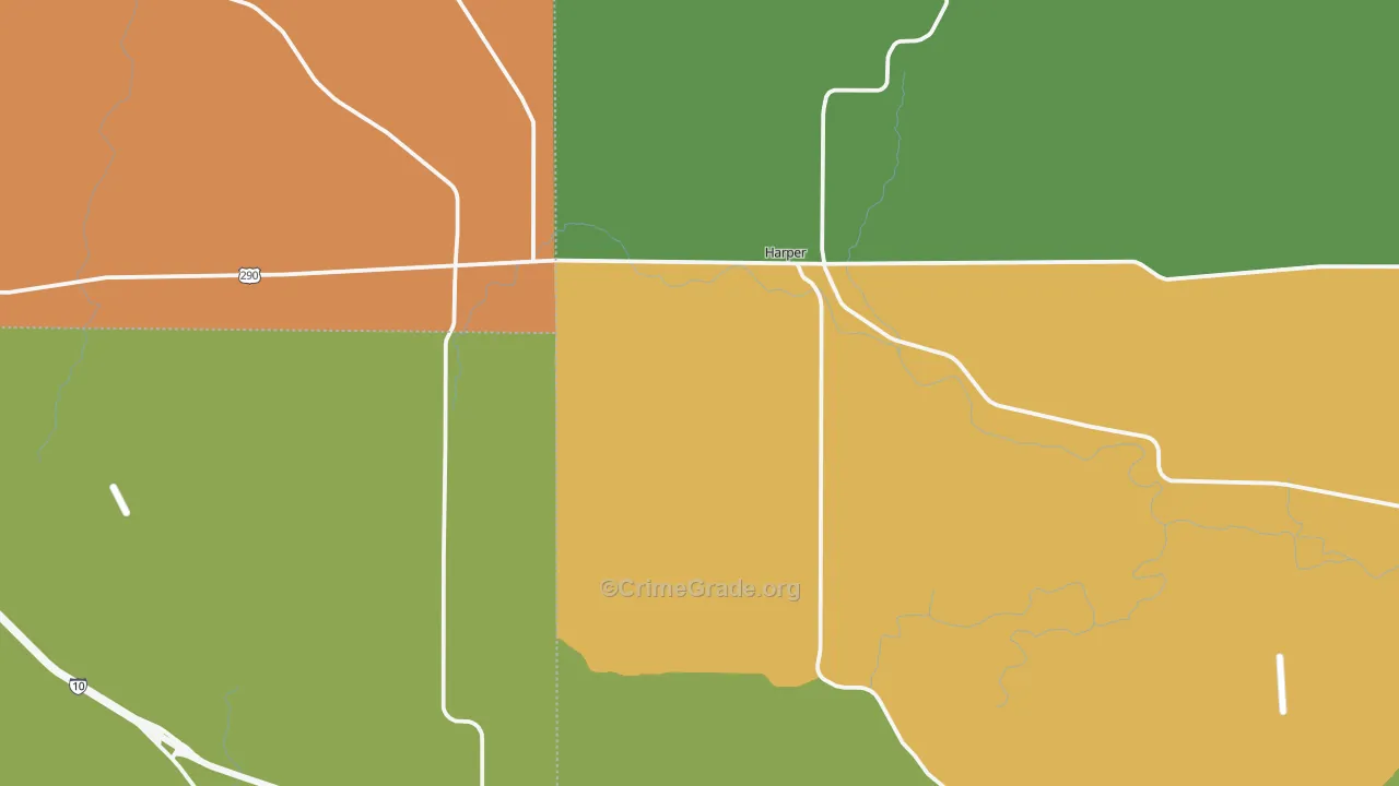 Harper, TX Map of Vandalism Rates