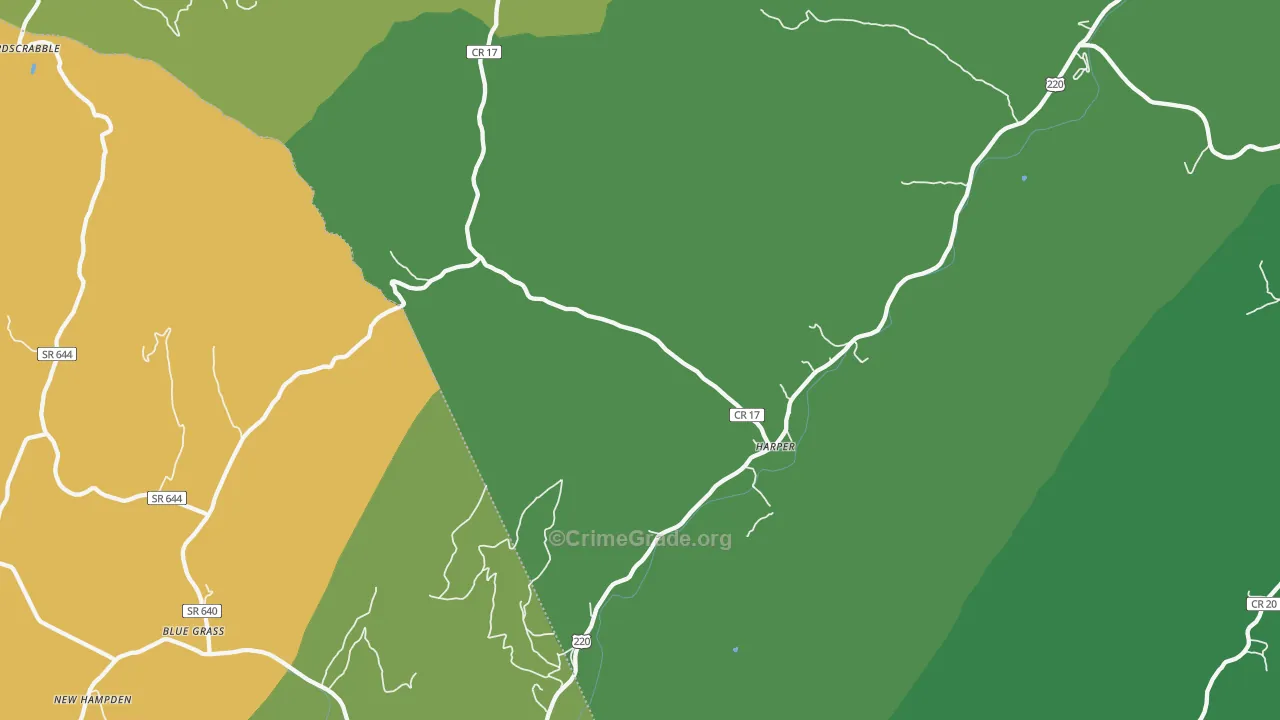 Harper, WV Map of Vandalism Rates