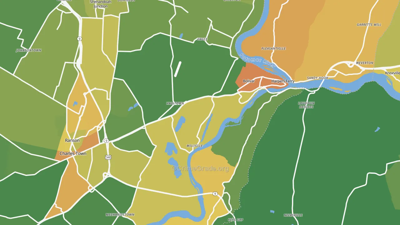 Harpers Ferry, WV Map of Vandalism Rates