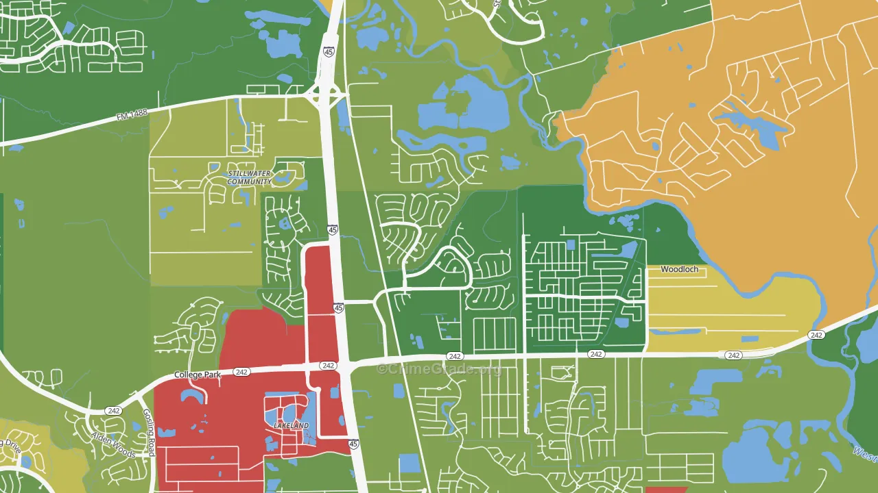 Harper's Landing, Conroe, TX Map of Vandalism Rates
