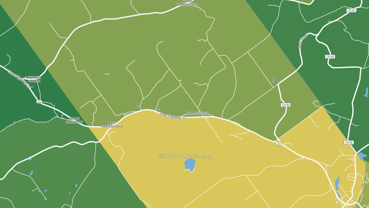 Harpersfield, NY Map of Vandalism Rates