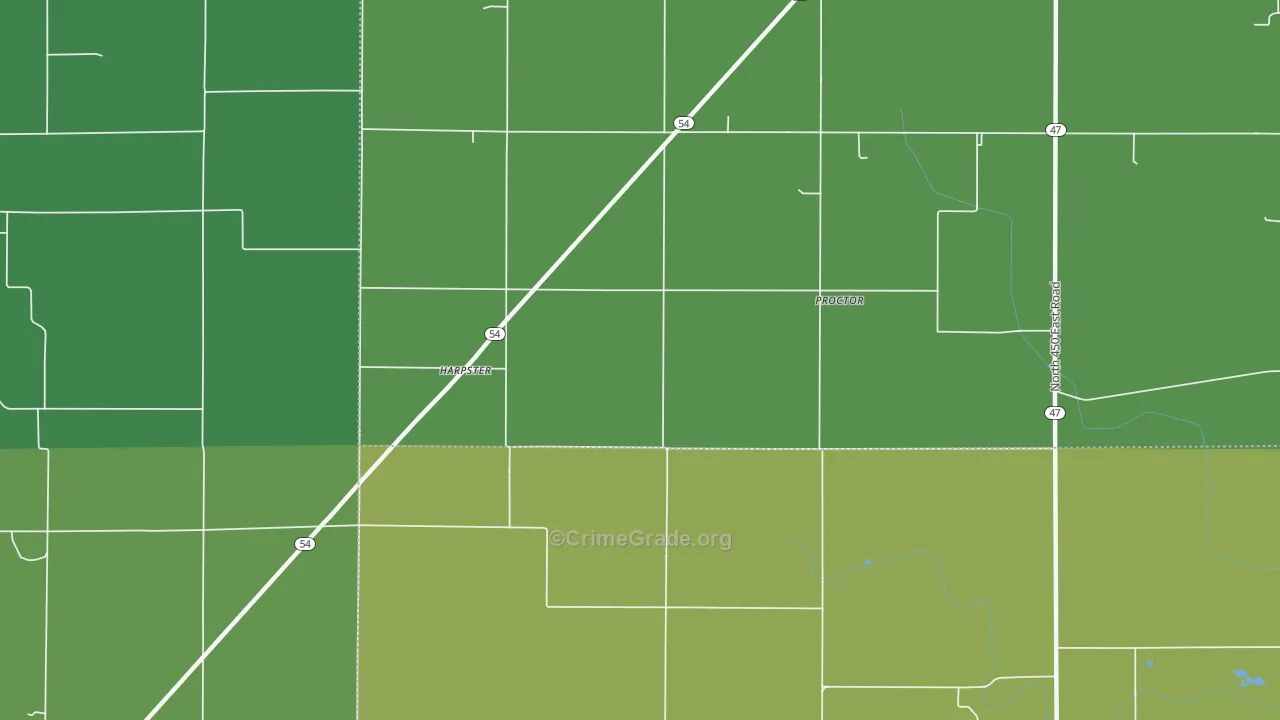 Harpster, IL Map of Vandalism Rates