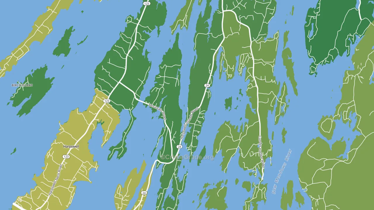 Harpswell, ME Map of Vandalism Rates