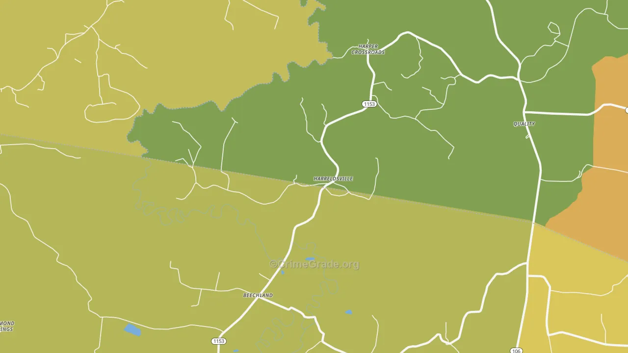 Harreldsville, KY Map of Vandalism Rates