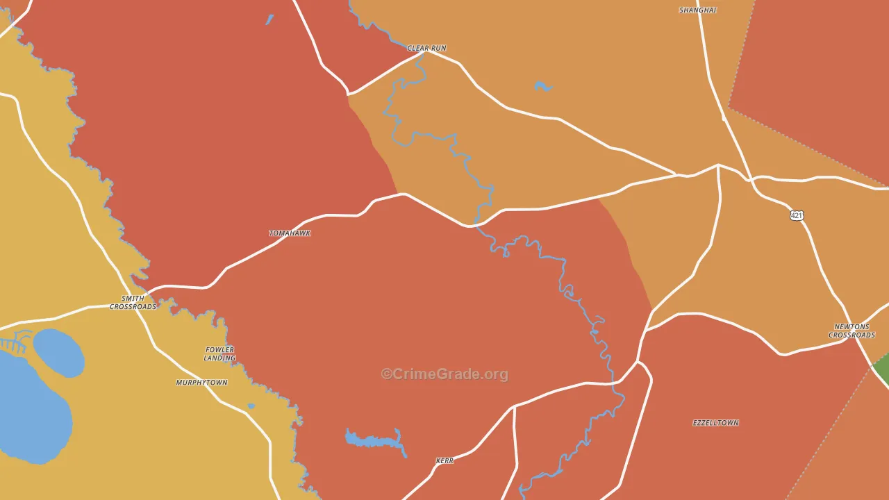 Harrells, NC Map of Vandalism Rates