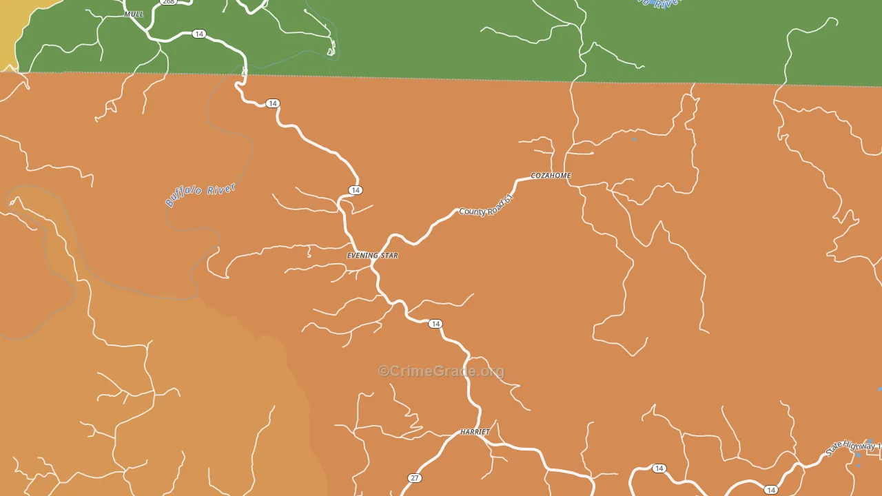 Harriet, AR Map of Vandalism Rates