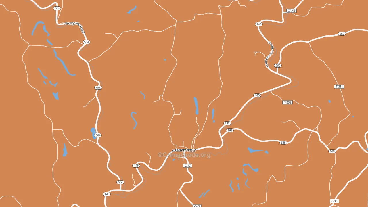 Harriettsville, OH Map of Vandalism Rates