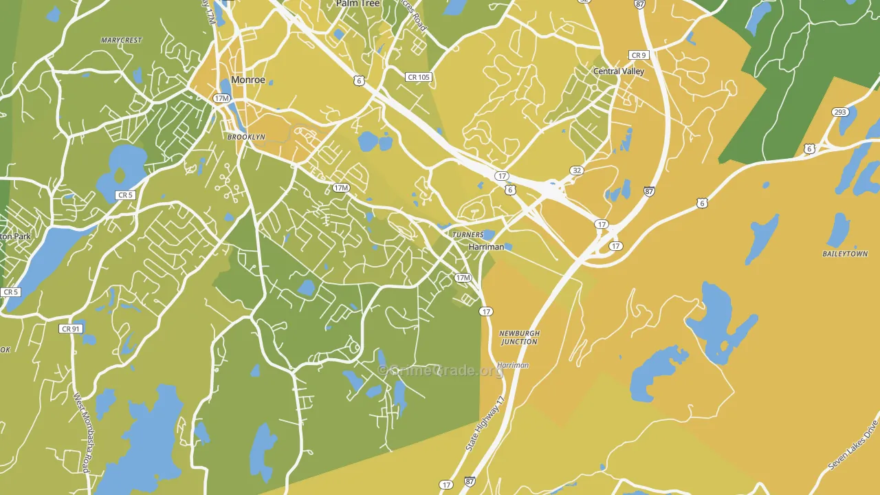 Harriman, NY Map of Vandalism Rates